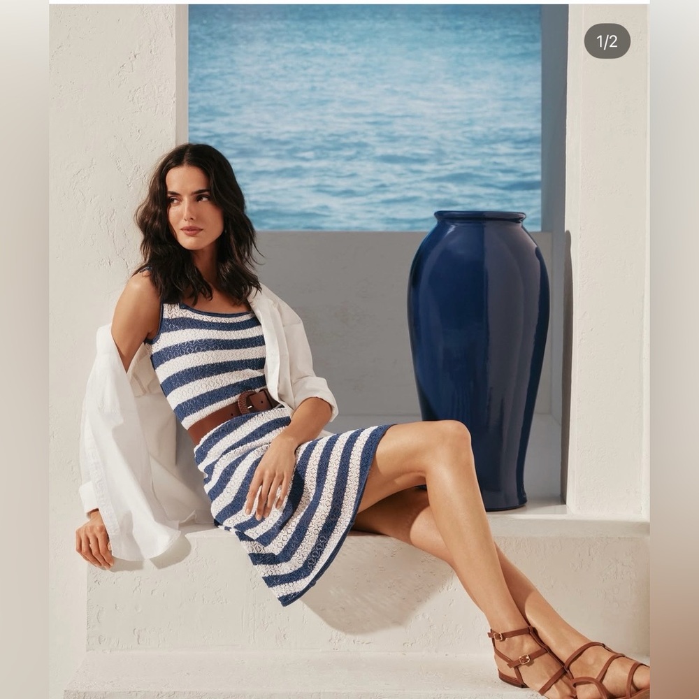 Polo by Ralph Lauren Blue and White Striped Maxi Dress - Picture 2 of 9